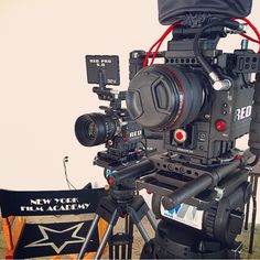 the camera is set up for filming