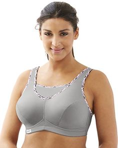 Glamorise Womens Plus Size NoBounce Cami Sport Bra Soft Grey 38G ** To view further for this item, visit the image link. Full Support Sports Bra, Moda Academia, Plus Size Camisoles, Legging Court, Supportive Sports Bras, Camisole Bra, Plus Size Sports Bras, Comfortable Bras, Plus Size Bra