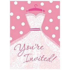 a card with a dress on it that says you're in the bridal