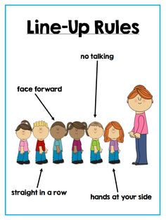 the line up rules for children to learn how to use their hands at different times