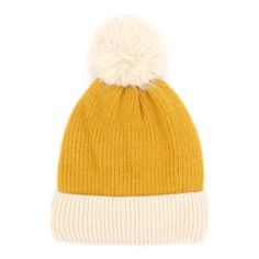 Size : One Size Material : 30% Acrylic, 70% Nylon Affordable Yellow Winter Beanie, Pompom Beanie, Before Running, Winter Gift, Color Swatch, Gift Accessories, Beanie Hat, Cold Day, Beanie Hats