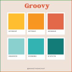 an orange and green color scheme with the words grooy