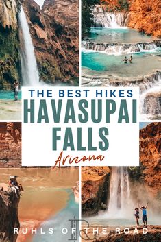 the best hikes in havasupai falls, arizona with text overlay