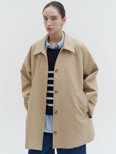 Composition : COTTON 65% POLYESTER 35%Country of Origin : Republic of Korea Mac Coat, Timeless Classic, Trench Coat, Composition, Mac, The Originals, Clothes For Women, Clothes