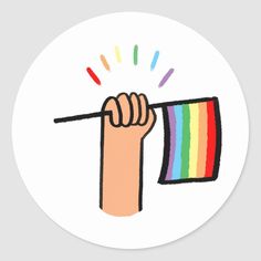 a drawing of a hand holding a rainbow flag on a white background beverage coasters