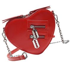 Gothic Heart Shaped Razor Blade Purse Crossbody Bag. Chain Strap. Red Vegan Faux Leather. Special Order Delivery 7-21 Business Days Styles: Punk Goth Pinup Rockabilly Trendy Shoulder Bag With Zipper For Valentine's Day, Trendy Valentine's Day Shoulder Bag With Zipper, Valentine's Day Trendy Shoulder Bag With Zipper, Valentine's Day Crossbody Shoulder Bag With Zipper, Valentine's Day Crossbody Bag With Zipper Closure, Chic Valentine's Day Bag With Zipper Closure, Chic Red Heart-shaped Shoulder Bag, Goth Pinup, Gothic Heart