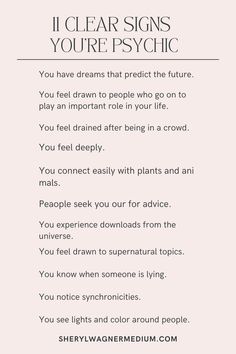 a poem that says, if clear signs you're psychic