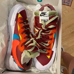 Size 8.5 Never Worn W Original Box Shoe Ideas, Nike Red, Red Purple, Color Purple, Nike Shoes, Nike Women, Athletic Shoes, Original Box, That Look