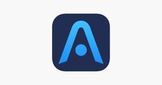 an app icon with the letter a in it's center and blue letters on top