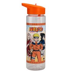 the naruto water bottle with an orange lid