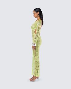 Get them all caught up in the thought of you in this green open knit maxi dress 😏 Made from fully fashioned knit fabric and complete with a bodycon fit and adjustable back straps, this green maxi dress will have them hooked 💚 Green Maxi Dress, Knit Maxi Dress, Black Off Shoulder, Green Maxi, Fully Fashioned, Graphic Top, Maxi Knit Dress, White Jersey, Maxi Dress Green