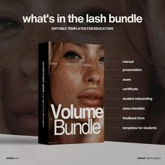 Volume Lash Training Manual Bundle | Editable Eyelash Extension Ebook | Lash Manual Template | Canva Template Manual Template, Volume Lashes, Canva Template