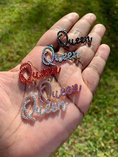 3 cm x 3.25 cmMaterial: Alloy Metal Gold Jewelry With Rhinestones For Birthday, Silver Rhinestone Jewelry For Birthday, Personalized Crystal Jewelry For Party, Business Jewelry, Alphabet Jewelry, Crown Earrings, Gold Money, Cursive Letters, Money Sign