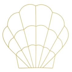 a drawing of a shell on a white background with gold lines in the shape of a heart