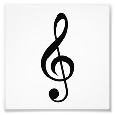 a black and white music note symbol on a white background photo art print by design express