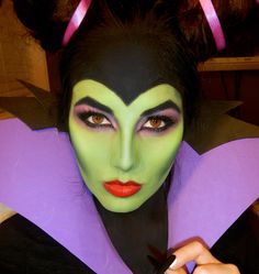 Make up idea for my malificent costume Beta Club, Transformation Makeup, Halloween Makeup Witch, Make Up Diy, Fantasy Make-up, Halloween Make-up Looks