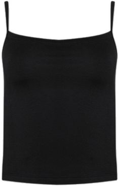 Black Fitted Tank Crop Top, Fitted Black Tank Crop Top, Black Scoop Neck Crop Top With Adjustable Straps, Black Crop Top With Adjustable Straps And Scoop Neck, Square Neck Top With Built-in Bra, Black Fitted Camisole Top, Black Elastane Tube Top For Summer, Casual Black Cami Tube Top, Fitted Black Tank Top With Built-in Bra