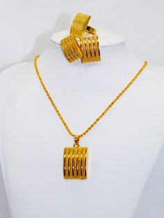 3pcs/set Gold-color Eritrean Habesha Necklace, Earrings And Ring Jewelry Set Yellow Gold    Copper     Women Fashion Jewelry, size features are:Bust: ,Length: ,Sleeve Length: Real Gold Sets Jewelry, Gold Alloy Jewelry Set With Matching Earrings, Gold Alloy Ring Jewelry, Gold Alloy Ring, Gold Necklace Set With Price, Women's Jewelry Sets, Gold Collar, Gold Copper, Watches Women Fashion