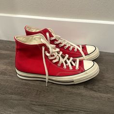 Worn 1x, They Look Brand New. Size Men’s 10.5. Comes With The Box. No Issues Vintage Red Mid-top Sneakers, Vintage Red Sneakers With Vulcanized Sole, Red Vintage Sneakers With Vulcanized Sole, Retro Red High-top Sneakers, Casual High-top Sneakers In University Red With Round Toe, Casual University Red High-top Sneakers, Casual Red Mid-top Canvas Shoes, Classic Red Lace-up High-top Sneakers, Retro Red High-top Sneakers With Vulcanized Sole