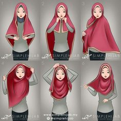 Hijab Step By Step, Makeup Hijab, Fesyen Islam, Hijab Simple, Square Hijab