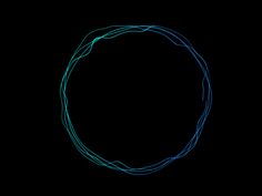 a circle with blue lines in the middle on a black background that looks like an abstract painting