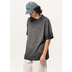 Washed Distressed Gray Oversized T-shirts Fabric: 100% Cotton Size: S, M, L, XL, 2XL Multiple Color Selections: Black, Coffee, Gray  Season: Summer Dance Pants Hip Hop, Dance Pants, Oversized T Shirts, Tactical Pants, Solid Color Shirt, Outdoor Jacket, Sweat Shorts, Pullover Shirt, Cardigan Tops