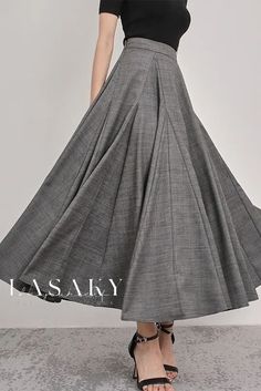 Lasaky - Elegant Hepburn A-Line Skirt Featuring Exquisite Ruffled Hem Denim Shorts Outfit, Pleated Skirts, Linen Maxi Dress, A Line Skirt, Look Fashion, Modest Fashion, Outfit Inspirationen, Long Skirt, Pretty Dresses