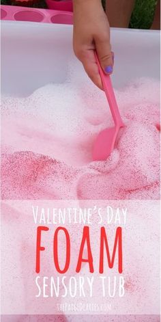 valentine's day foam activity for toddlers to play with and learn how to use it