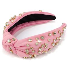 PRICES MAY VARY. Cute Embellished Headband: The sparkle jeweled headband you can wear year-round. Adds an amazing pop of color to any outfit. Brightens your day just wearing it. You will receive lots of compliments. Give it a shot : ) Fine Workmanship: Made of soft cotton fabric. The glitter knotted headband is studded with clear bling rhinestones. The gems are secured tightly and do not fall out. Super trendy and adorable for everyday wear. Suitable for Women Girls: The top knot hairband is abo Jeweled Hair Accessories, Embellished Headband, Pink Headband, Satin Headband, Pink Jewels, Embellished Headbands, Rhinestone Top, Jeweled Headband, Pink Headbands