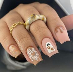 Cute Halloween Nails, Cute Gel Nails, Acrylic Nails Coffin Short, Short Acrylic Nails Designs, Halloween Nail