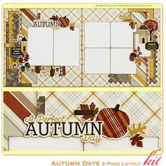 an autumn page layout with the words autumn