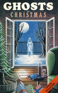 a book cover for ghosts and christmass with an image of a ghost in the window