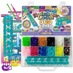 the rainbow loom duo combo is packed with assorted beads