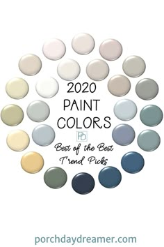 the best paint colors for interior walls and floors with text overlay that reads, 2020 paint colors best of the best trend picks