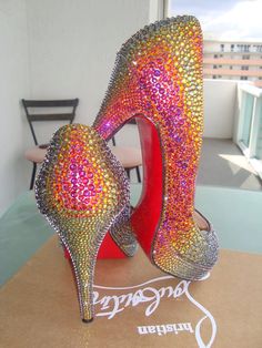 Not a single reason to wear them but daaaaaaang Teal Pumps, Crystal Heels, Bling Shoes, Shoe Art, All That Glitters, Firefighter, Need This, Wedding Shoes, Swarovski Crystals