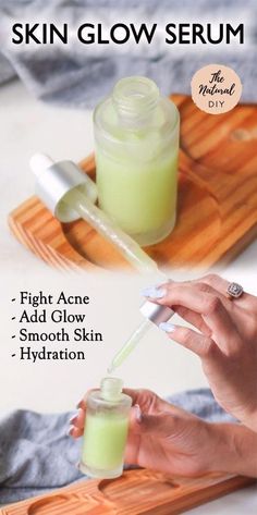 Glowing Skin Diy, Diy Serum, Haut Routine, Natural Glowing Skin, Glow Skin, Skin Glow, Homemade Face