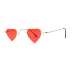 Ready for the music festivals again? Marching for a cause? Here is a shade that would help you look fabulous in the crowd. An iconic hippie heart shaped silhouette with a pure 70s vibe small ditzy size with adjustable nose pads, these shades will be comfortable a full day under the sun. Made with 100% UV400 polycarbonate lenses, with adjustable nose pads for ultimate comfort. (b759, b760) Size: 5 5/16" (131mm) x 1 1/4" (33mm).  Color: Red.  Gender: unisex.  Age Group: adult. Heart Shaped Sunglasses, Music Festivals, Gold Sunglasses, Small Heart, Cloth Bags, Heart Shape, Red Gold, Music Festival, Sunglasses Accessories