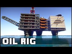 an oil rig in the middle of the ocean with text over it that reads oil rig