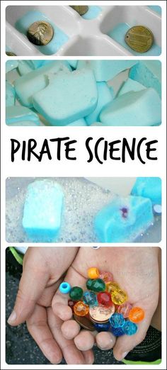 there are three pictures with different things in the same photo and text that says pirate science