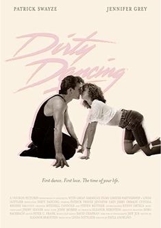 a movie poster for dirty dancing with two people kneeling down and touching each other's noses