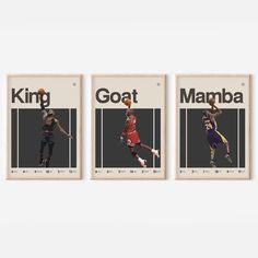 three basketball cards with the names of different teams and numbers on them, each featuring an individual's favorite player