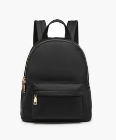 Jen&Co. Phina Nylon Backpack- Black Monogram Backpack, Custom Backpack, Day Backpacks, Everyday Purse, Personalized Backpack, Online Clothing Boutiques, Silver Zipper, School Backpack, Boutique Accessories