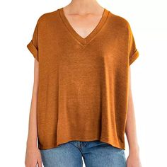 Nwt. This Soft And Lightweight Top With V-Neck Feature Brings Comfort And Elegance Which Makes It A Go-To, All Year Round Staples. Easy Layering Piece, Dress It Up Or Dress It Down With Our V Neck Knit Tee. Soft, Hacci Knit Casual Top With Rolled Sleeve Detail Comfortable, Relaxed, V-Neck For Everyday Wear 57% Rayon, 40% Polyester, 3% Spandex S743 Casual V-neck Knit Top For Layering, Relaxed Fit V-neck Knit Top, Brown V-neck Knit Top For Spring, Solid V-neck Knit Top For Layering, Casual Knit Top With Relaxed Fit And V-neck, Casual V-neck Knit Top With Relaxed Fit, Casual Soft Knit V-neck Top, Trendy V-neck Soft Knit Tops, Trendy Soft Knit V-neck Tops