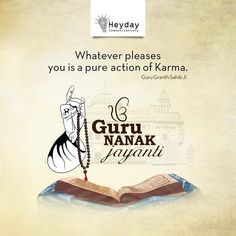 an open book sitting on top of a table next to a sign that reads whatever pleases you is a pure action of karma