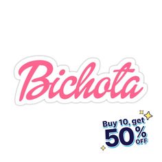 the bighota sticker is pink and has stars on it