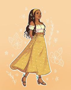 Encanto Oc Outfit, Encanto Oc Girl, Encanto Oc, Anime Disney, Dress Drawing, Black Art Pictures, Girls Cartoon Art, Female Character Design, Black Women Art