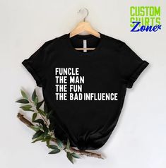 Funcle Shirts Funny, How To Tell Brother He Will Be An Uncle, Best Uncle Shirt, Uncle Tshirt Funny, Uncle T Shirt, Aunt And Uncle Shirts, Funny Text Crew Neck Shirt, Fun Crew Neck Shirt With Funny Text, Police Baby Announcement