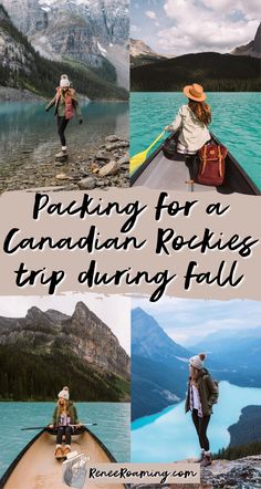 the canadian rockies and mountains with text overlay reading packing for a canadian rockies trip during fall