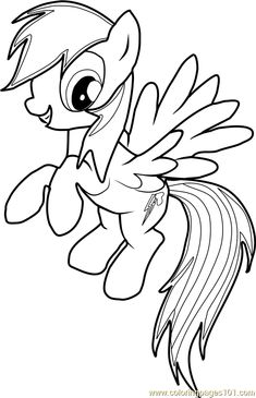 the pony is flying with its wings spread out and it's eyes wide open