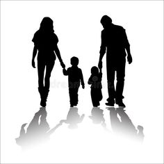 an adult and child walking with their parents